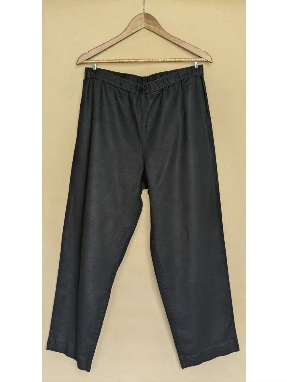 Hot Cotton Black Straight-Leg Pants